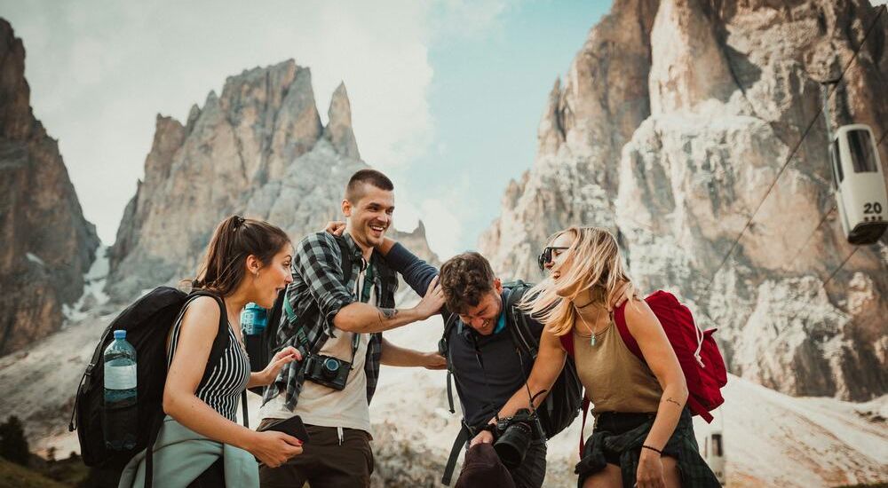 A group of friend going hiking as they enjoy their new lives free from addiction